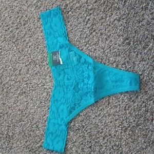 New INC sea isle blue lace thong underwear panties